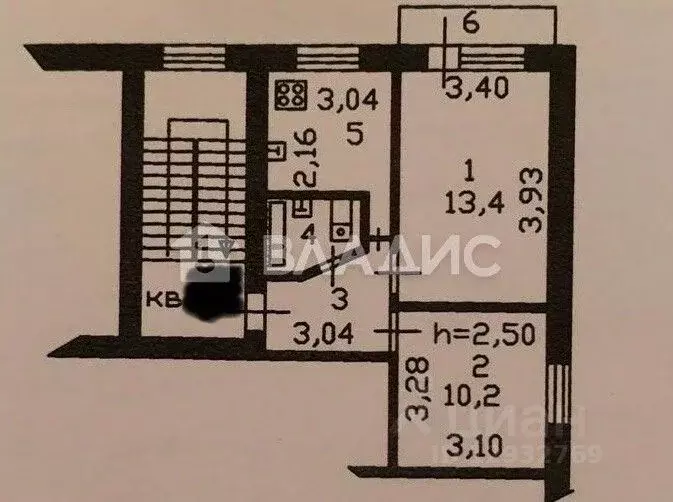 2-к кв. Пензенская область, Пенза ул. Ворошилова, 1 (38.9 м) - Фото 2