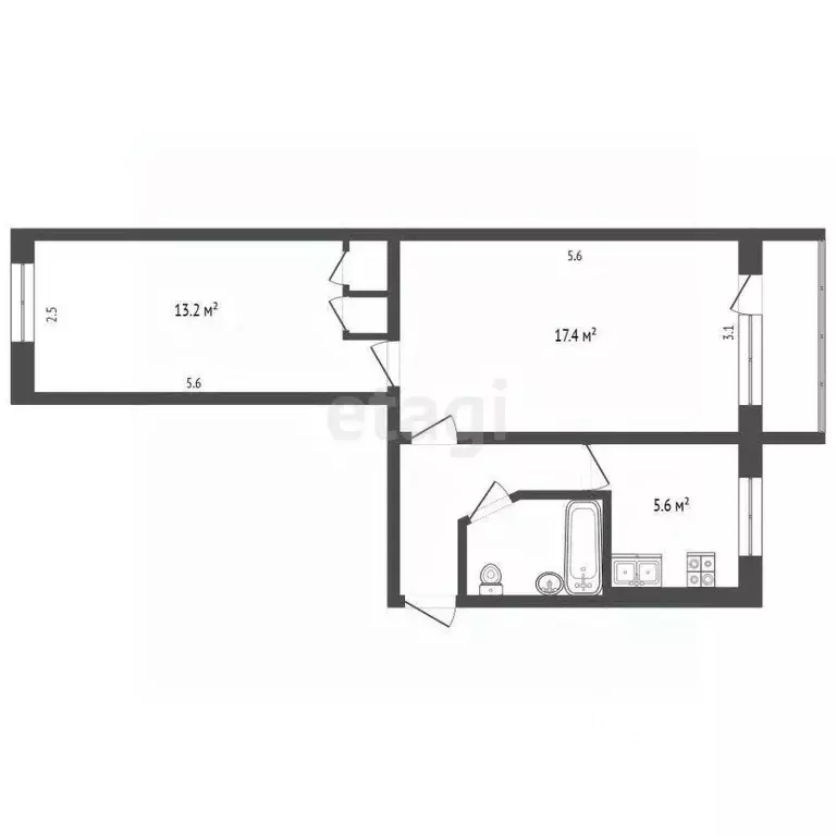 2-к кв. Камчатский край, Вилючинск ул. Победы, 28 (44.6 м) - Фото 2