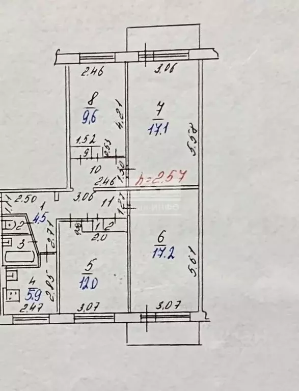 4-к кв. Иркутская область, Иркутск Топкинский мкр, 55 (78.0 м) - Фото 2