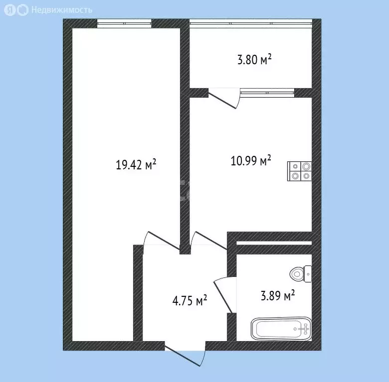 1-комнатная квартира: Черкесск, Кавказская улица, 56 (42 м) - Фото 0