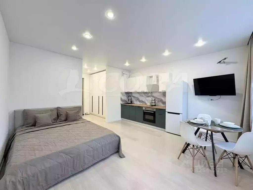 Студия Тюменская область, Тюмень ул. Эльвиры Федоровой, 1с1 (29.9 м) - Фото 1