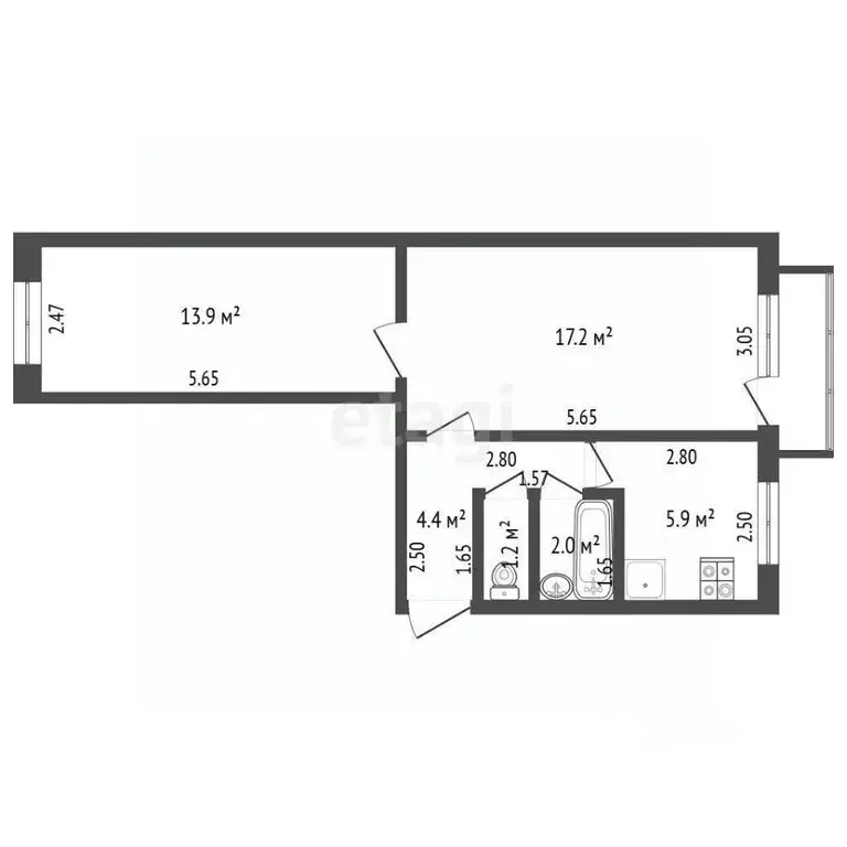 2-к кв. Архангельская область, Коряжма просп. Ленина, 22 (44.6 м) - Фото 1