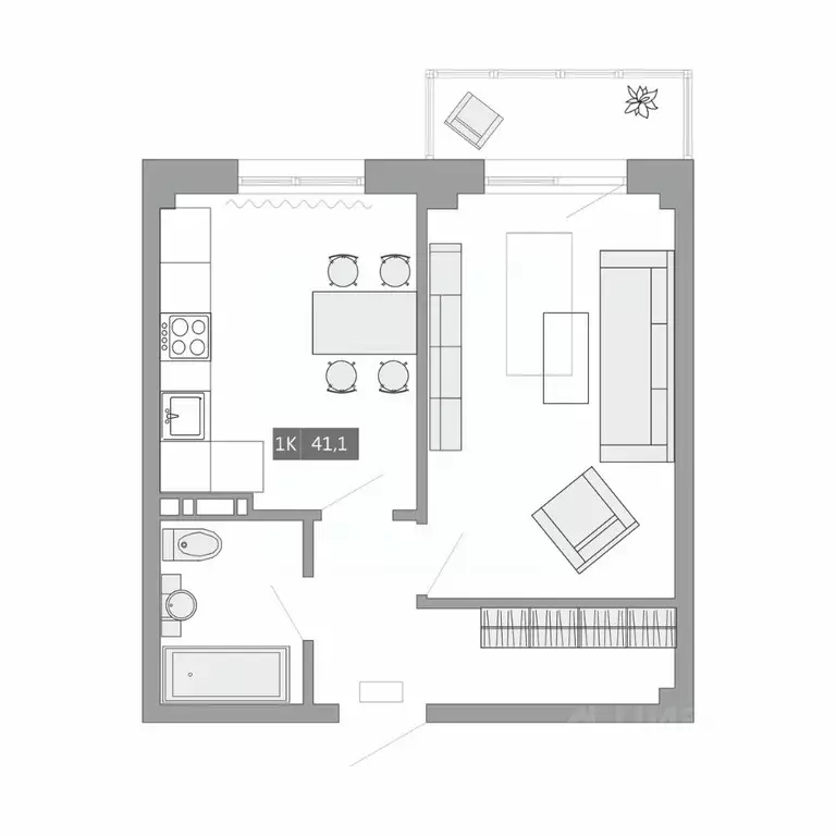 1-к кв. Приморский край, Артем ул. Острякова, 37Б (41.1 м) - Фото 0