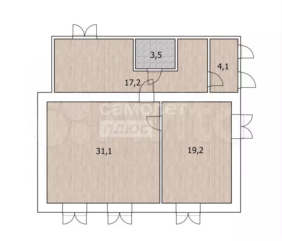 3-к. квартира, 70 м, 1/1 эт. - Фото 0