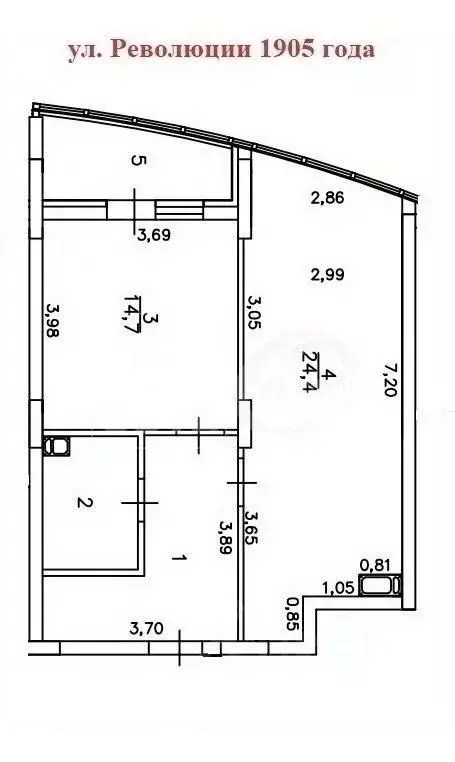 2-к кв. Воронежская область, Воронеж ул. Революции 1905 года, 31Б ... - Фото 1