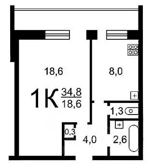 1-к кв. Саратовская область, Саратов Рябиновская ул., 6 (32.8 м) - Фото 1