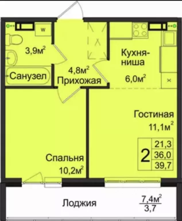 1-к кв. Новосибирская область, Новосибирск ул. Ясный Берег, 3 (39.7 м) - Фото 1
