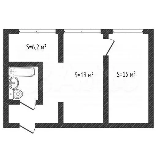 2-к. квартира, 46 м, 1/5 эт. - Фото 0