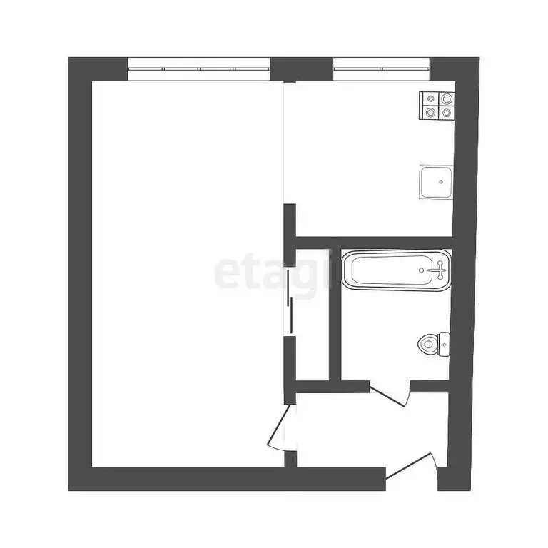 1-комнатная квартира: Ухта, проспект Космонавтов, 12 (30.7 м) - Фото 0