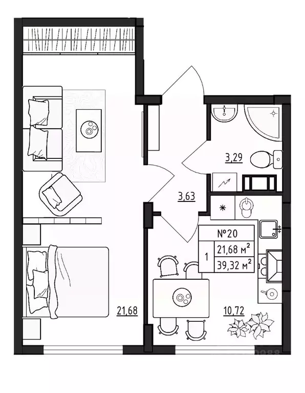 1-к кв. Ленинградская область, Гатчинский муниципальный округ, д. ... - Фото 1
