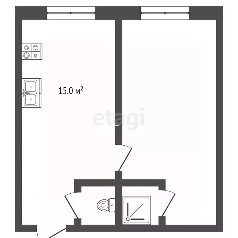 1-к кв. Ростовская область, Таганрог Транспортная ул., 65 (25.0 м) - Фото 2