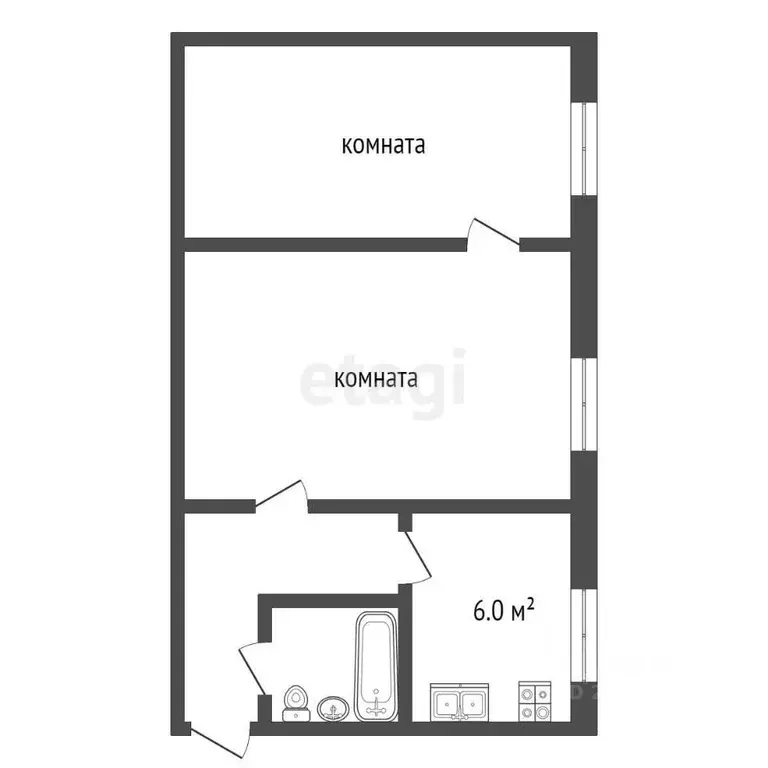 2-к кв. Московская область, Коломна ул. Ленина, 53А (42.9 м) - Фото 1