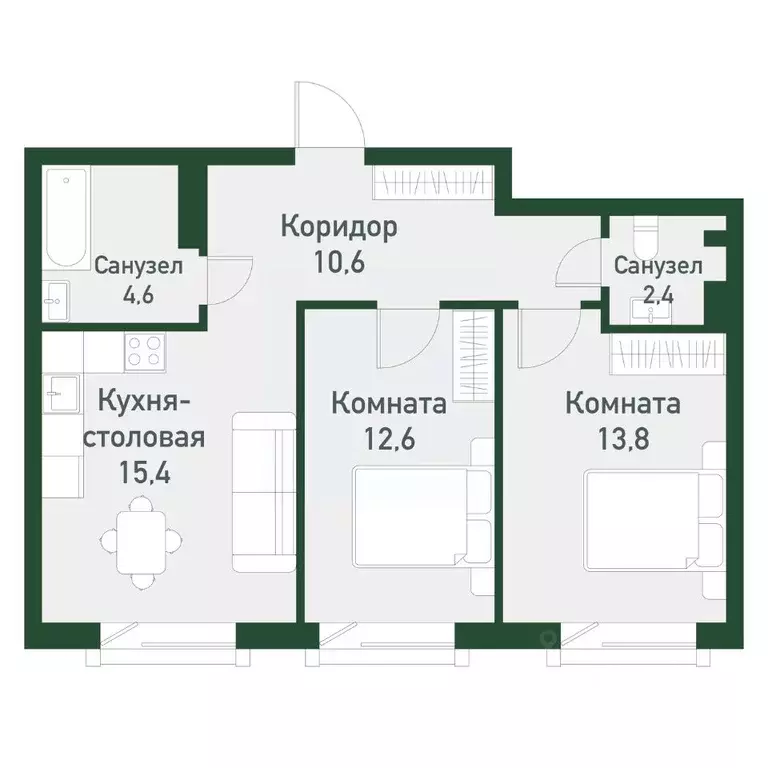 2-к кв. Челябинская область, Челябинский городской округ, пос. ... - Фото 0