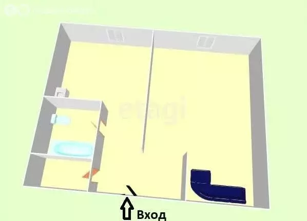 1-комнатная квартира: Быков, Горняцкая улица, 22 (38 м) - Фото 1