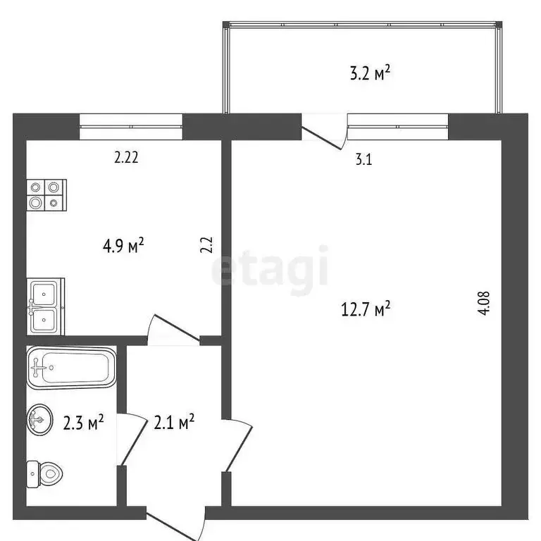 1-комнатная квартира: Ярославль, Ранняя улица, 9 (21.8 м) - Фото 0