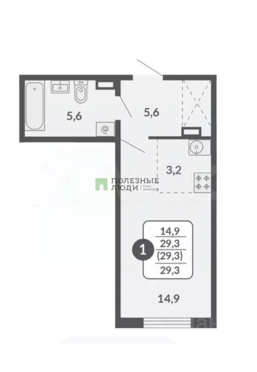 Студия Кировская область, Киров Нагорная ул., 16 (29.3 м) - Фото 1