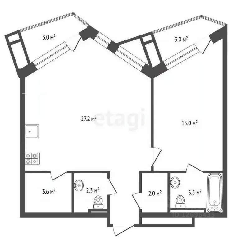 2-к кв. Москва Сосинская ул., 8 (58.12 м) - Фото 2