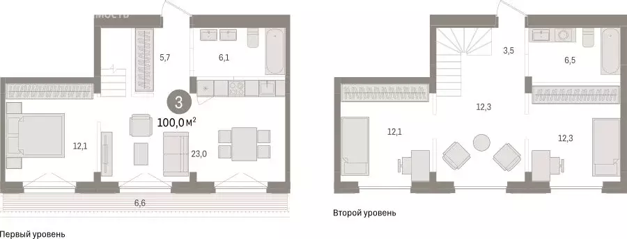 3-комнатная квартира: Новосибирск, улица Аэропорт (100.01 м) - Фото 1