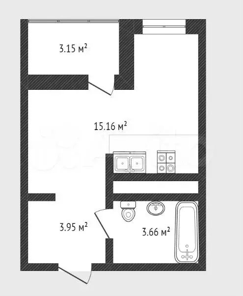 Квартира-студия, 23,2 м, 19/19 эт. - Фото 0