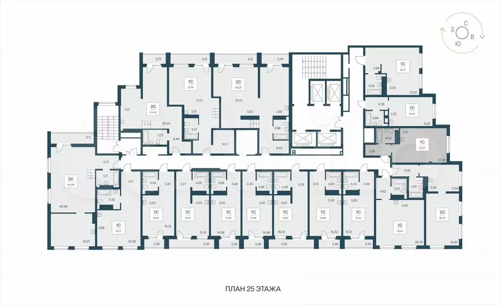 Апартаменты-студия, 32,9 м, 25/25 эт. - Фото 1