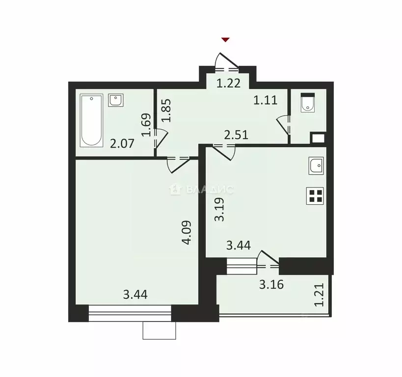 1-к кв. Московская область, Люберцы ул. Рождественская, 8 (38.4 м) - Фото 1