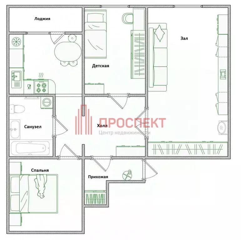 3-к кв. Пензенская область, Пенза просп. Строителей, 50 (64.0 м) - Фото 1