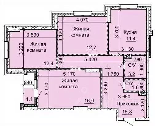 3-к кв. Новосибирская область, Новосибирск Юбилейный мкр,  (73.9 м) - Фото 1