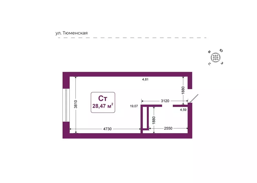 Квартира-студия: Дударева, ЖК Родина-2 (28.47 м) - Фото 1
