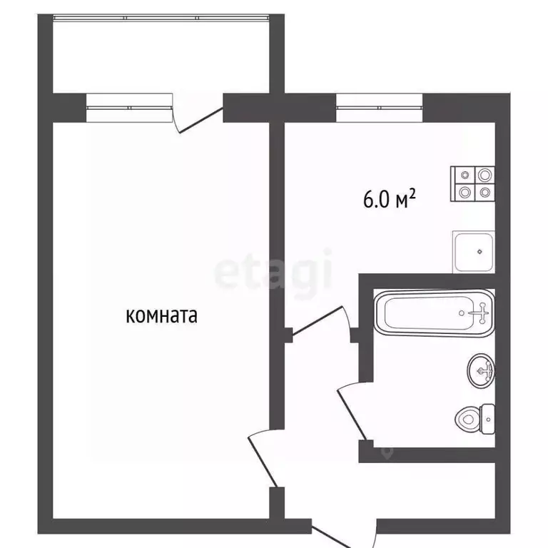 1-к кв. Забайкальский край, Чита Северный мкр, 44 (29.8 м) - Фото 2