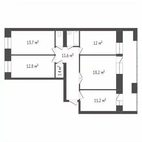 4-к кв. Красноярский край, Красноярск Судостроительная ул., 26а (85.3 ... - Фото 2