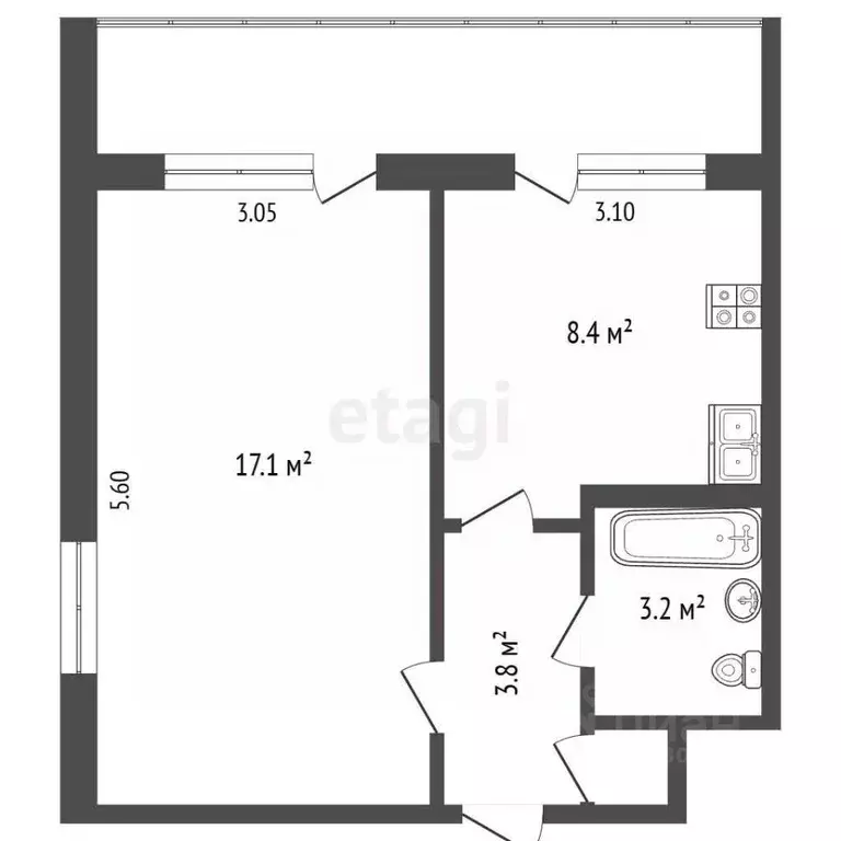1-к кв. Кемеровская область, Кемерово бул. Строителей, 1 (33.0 м) - Фото 2