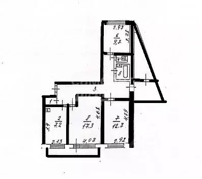 3-к кв. Томская область, Томск просп. Фрунзе, 92 (68.0 м) - Фото 2