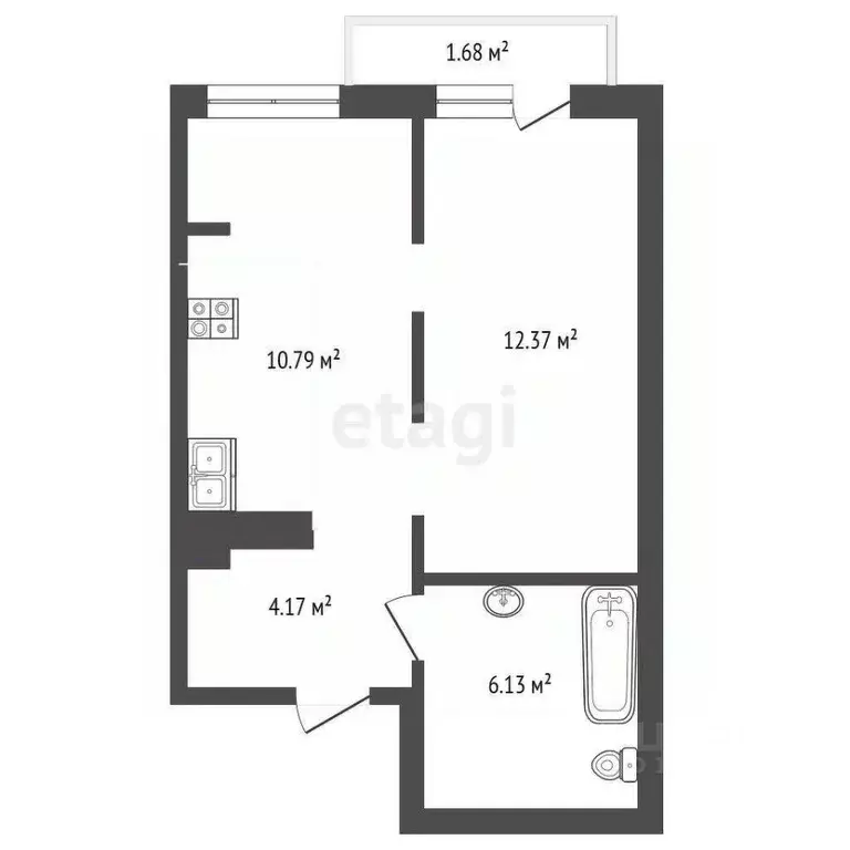 1-к кв. Тюменская область, Тюмень Тарманы мкр, ул. Малышева, 31к1с1 ... - Фото 2