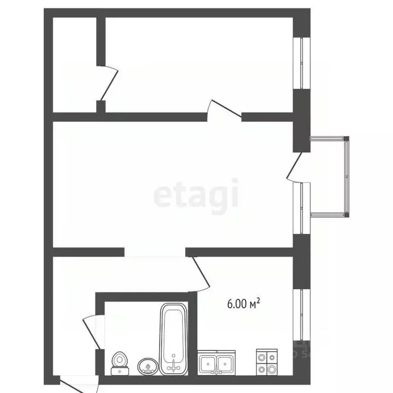 2-к кв. Пермский край, Березники Юбилейная ул., 34 (43.5 м) - Фото 1