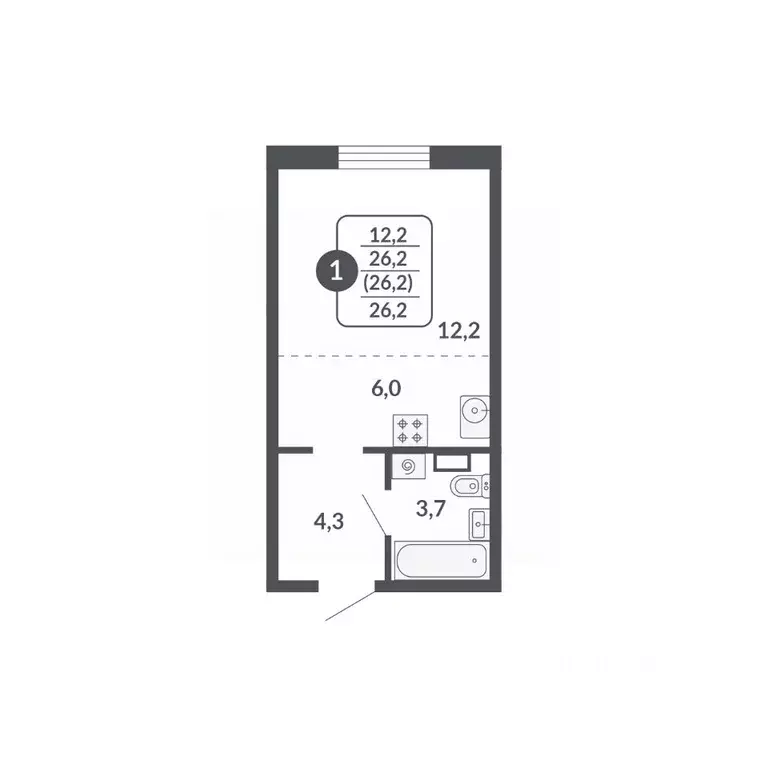 1-к кв. Кировская область, Киров  (26.2 м) - Фото 1
