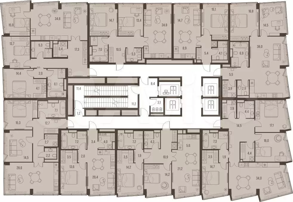 4-к. квартира, 118,1 м, 13/32 эт. - Фото 1