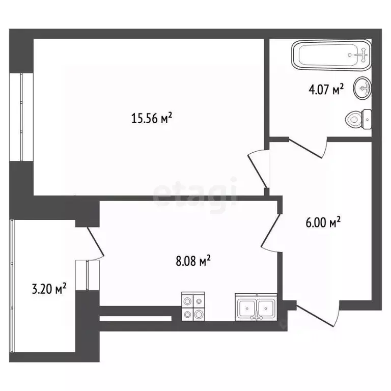 1-к кв. Калининградская область, Зеленоградск ул. Тургенева, 16А (34.2 ... - Фото 2