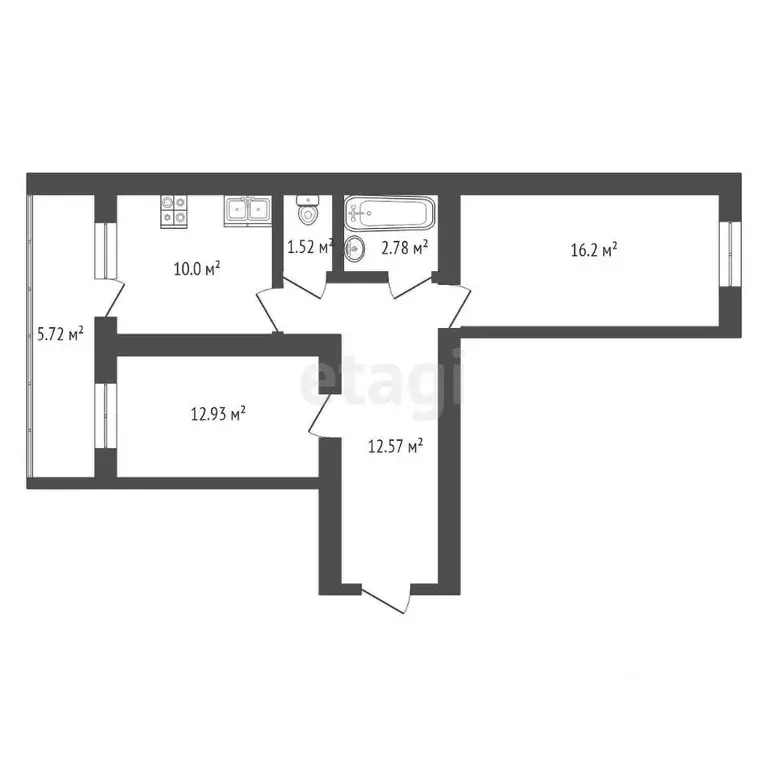 2-к кв. Башкортостан, Стерлитамакский район, Отрадовский сельсовет, с. ... - Фото 2