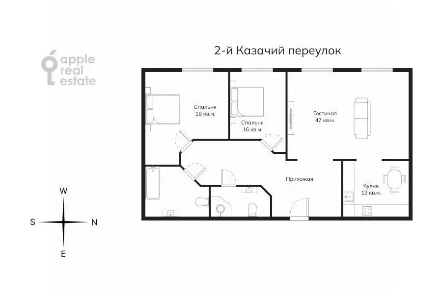 3-к кв. Москва Погорельский пер., 6 (100.0 м) - Фото 2