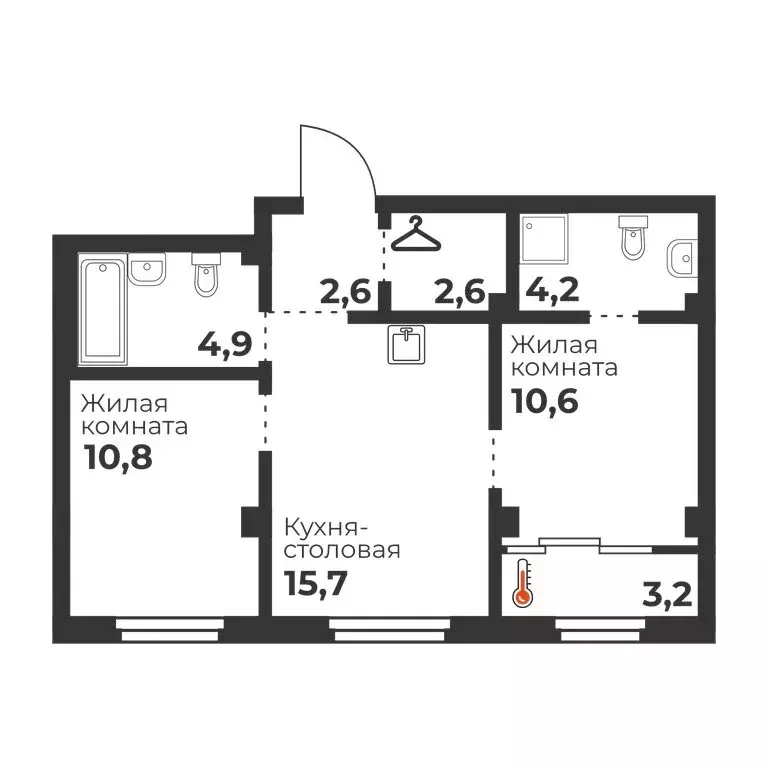 2-комнатная квартира: Челябинск, улица Братьев Кашириных, 82/1 (51.4 ... - Фото 0