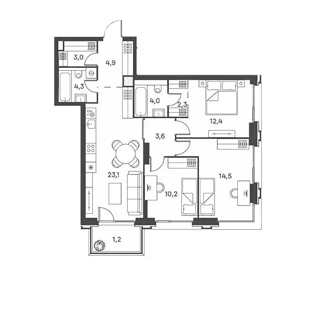 Продаётся 3-к квартира, 83.5 м - Фото 0