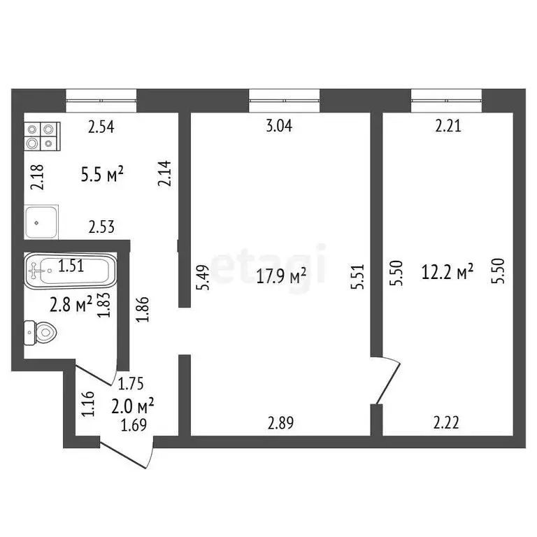 2-комнатная квартира: Стерлитамак, Социалистическая улица, 18 (40.4 м) - Фото 1