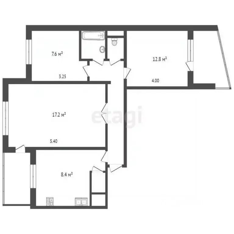3-к кв. Крым, Симферополь ул. Героев Сталинграда (59.1 м) - Фото 1