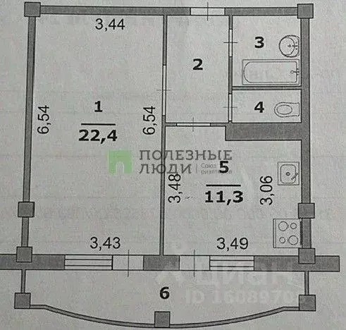 1-к кв. Белгородская область, Белгород просп. Славы, 34 (43.4 м) - Фото 2