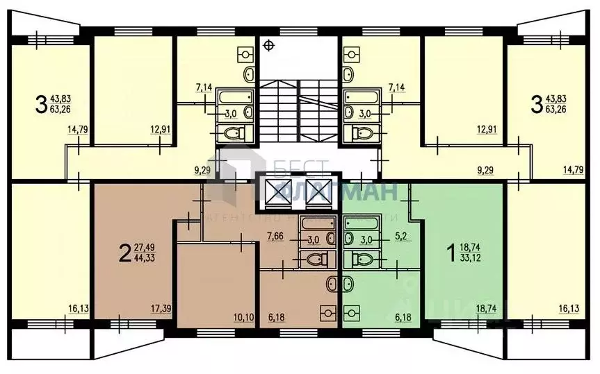 3-к кв. Москва Чертановская ул., 15 (63.2 м) - Фото 2