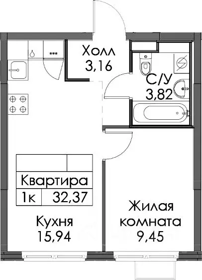 1-к кв. Ленинградская область, Ломоносовский район, Аннинское ... - Фото 1