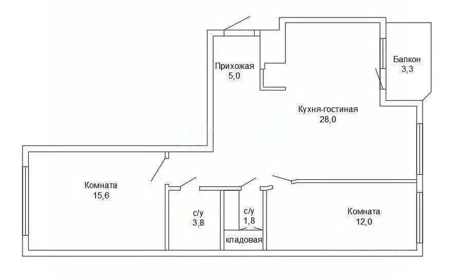 3-к кв. Татарстан, Казань ул. Лукина, 50 (64.3 м) - Фото 2