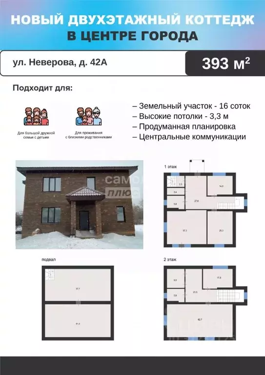 Коттедж в Ульяновская область, Димитровград ул. Неверова, 42 (393 м) - Фото 1