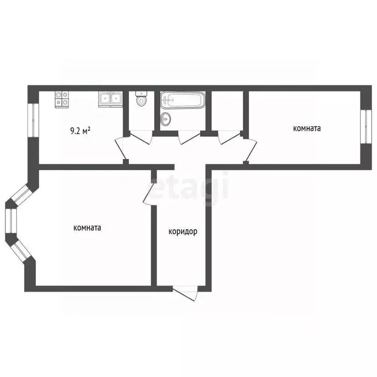 2-к кв. Ямало-Ненецкий АО, Новый Уренгой Сибирская ул., 17А (53.5 м) - Фото 2