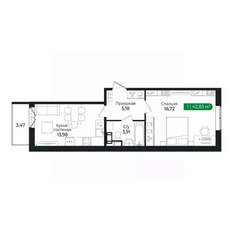 1-к кв. Ленинградская область, Сертолово Всеволожский район, ... - Фото 1